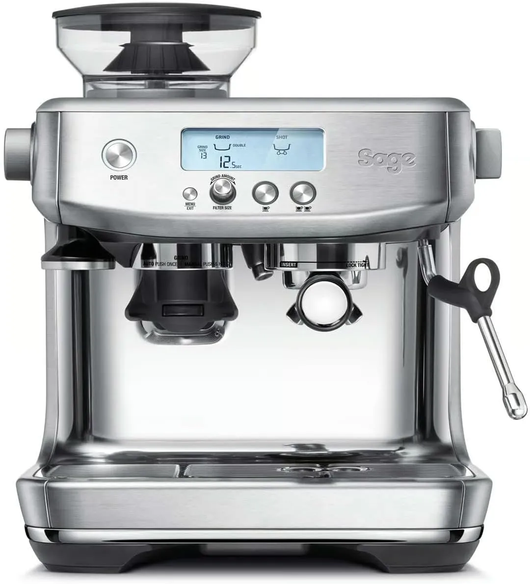 Sage - The Barista Pro - Kaffeevollautomat mit manuellem Milchaufschäumer - Gebürsteter Edelstah
