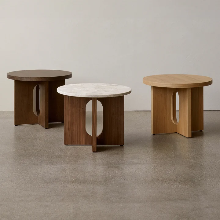 Audo - Androgyne Beistelltisch Base, Ø 40 cm, Stahl gebürstet