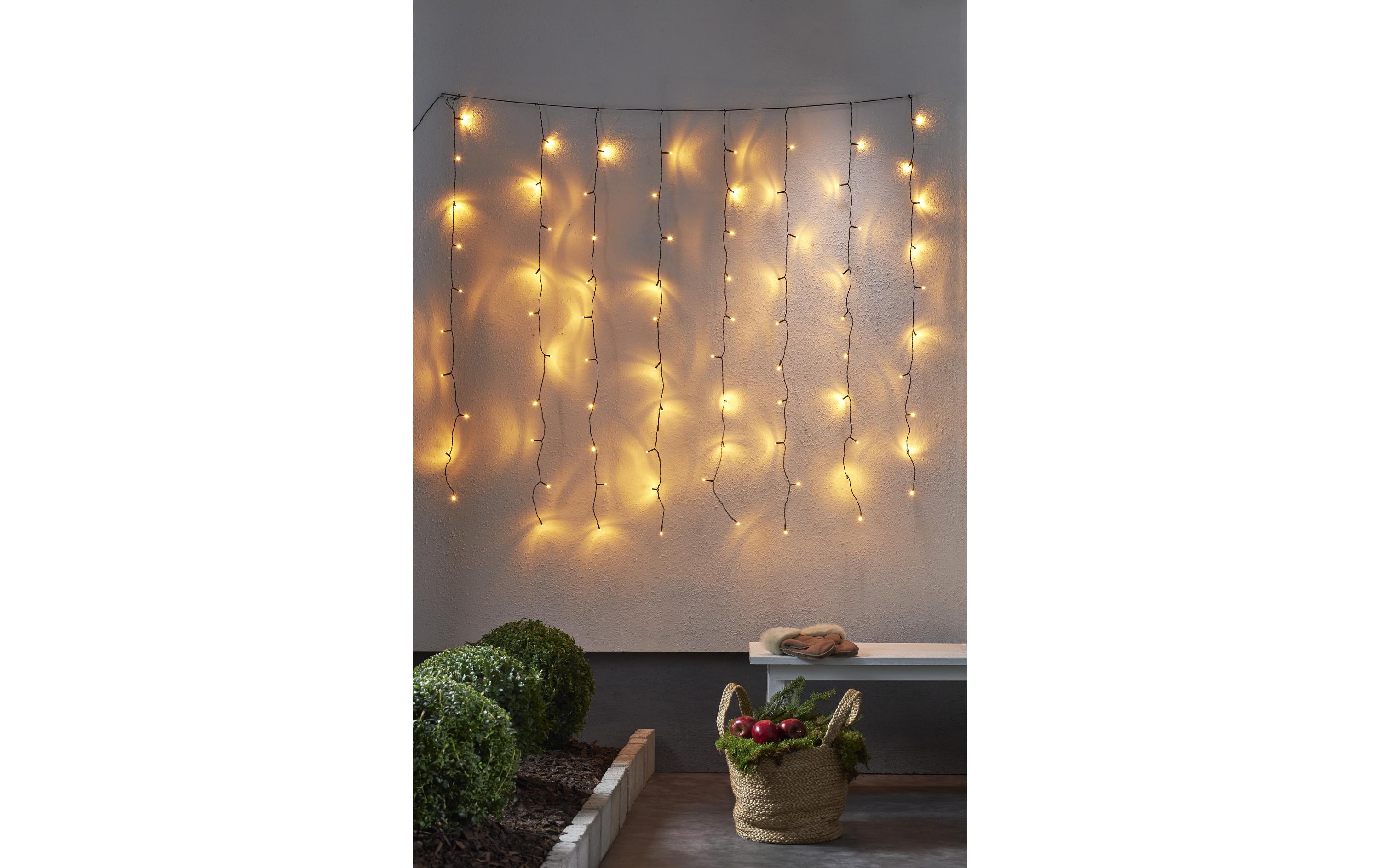 LED-Lichtervorhang Golden, 80 LEDs, 130 cmLichterkette mit goldig warmweissen LEDs