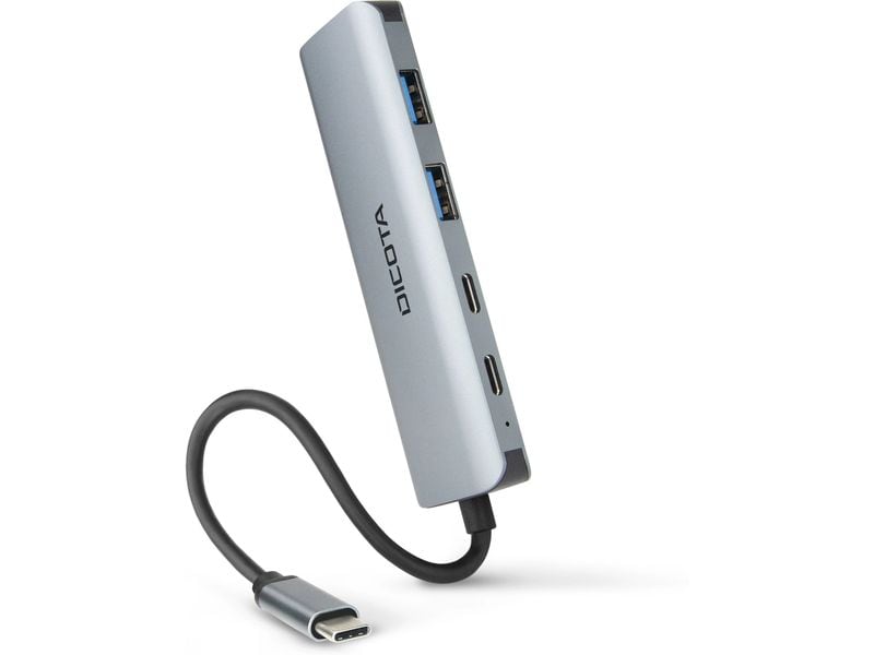 DICOTA USB-Hub USB-C 4-in-1 USB-Hub mit Hochgeschwindigkeits-Datenübertragung