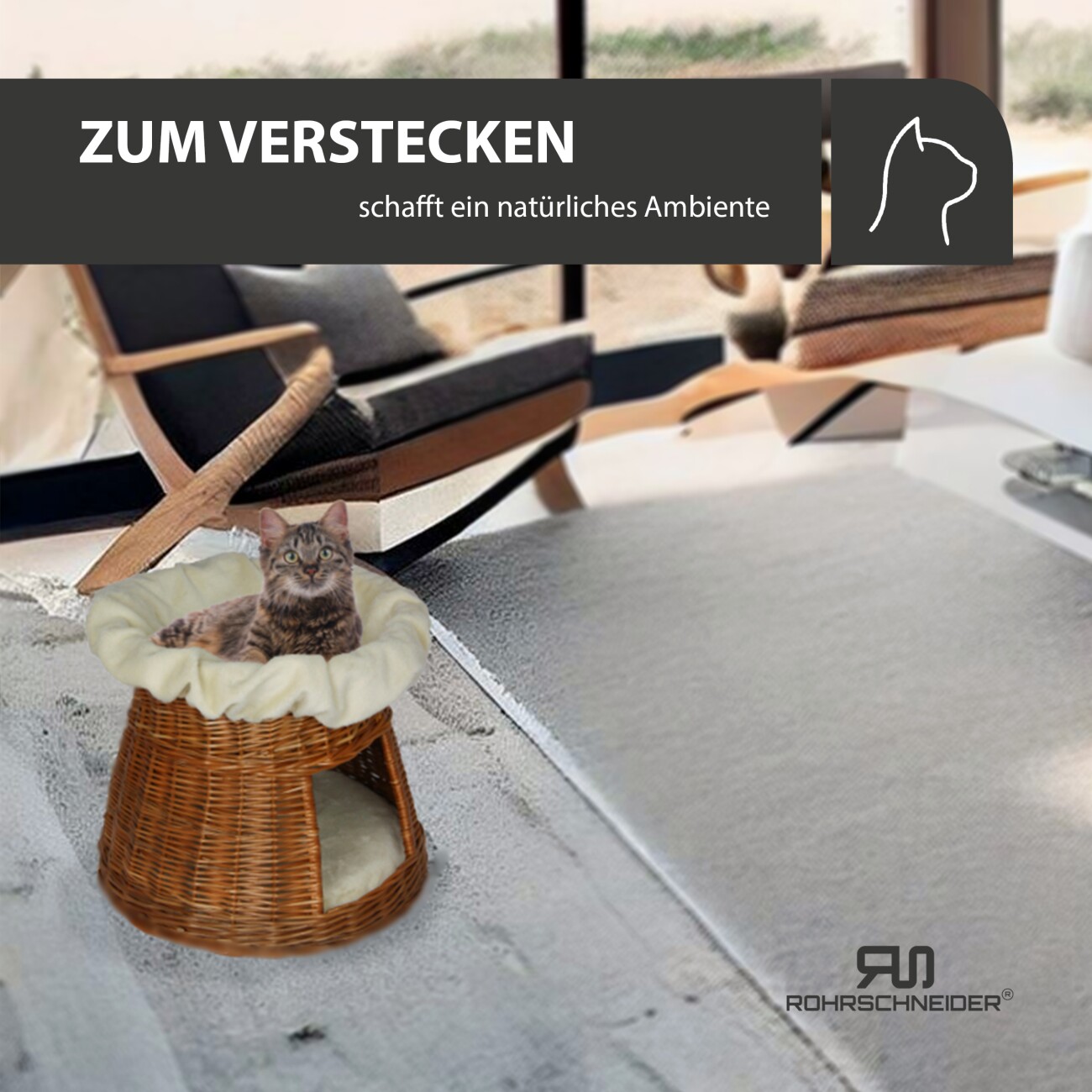 Rohrschneider ® Katzenturm mit Höhle und Gratis-Beigabe