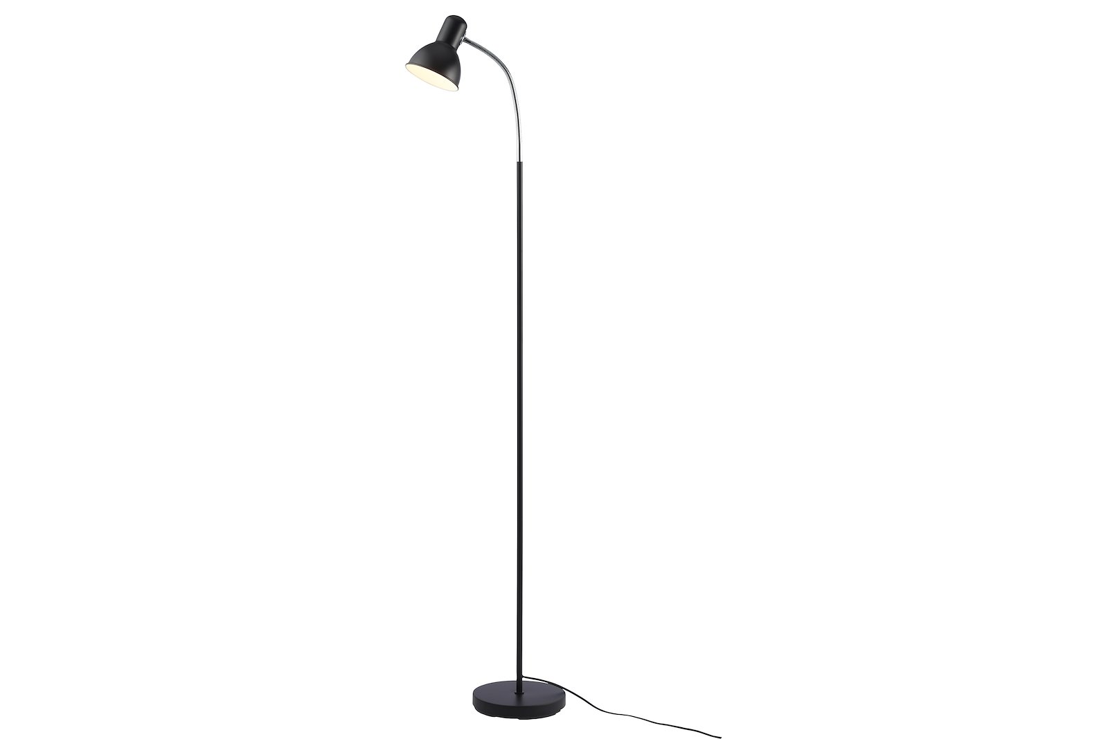 Aina gulvlampe Matt sort Med 180cm ledning og bryter E27 max 18W, anbefaler bruk av LED pære 5W