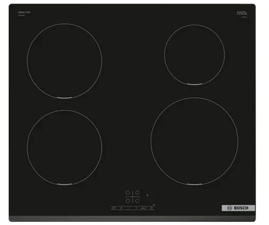 Bosch Serie | 4 PIE631BB5E - Induktions kogeplade - 4 plader - Niche - bredde: 56 cm - dybde: 49 cm - rammeløs, - facet - sort