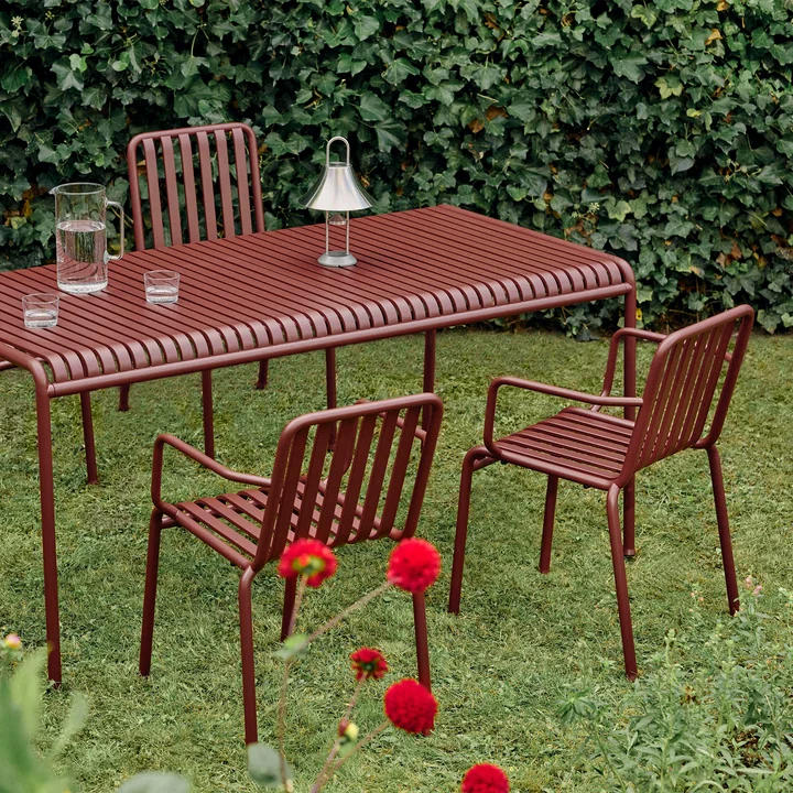 HAY - Palissade Tisch   4x Chair, anthrazit