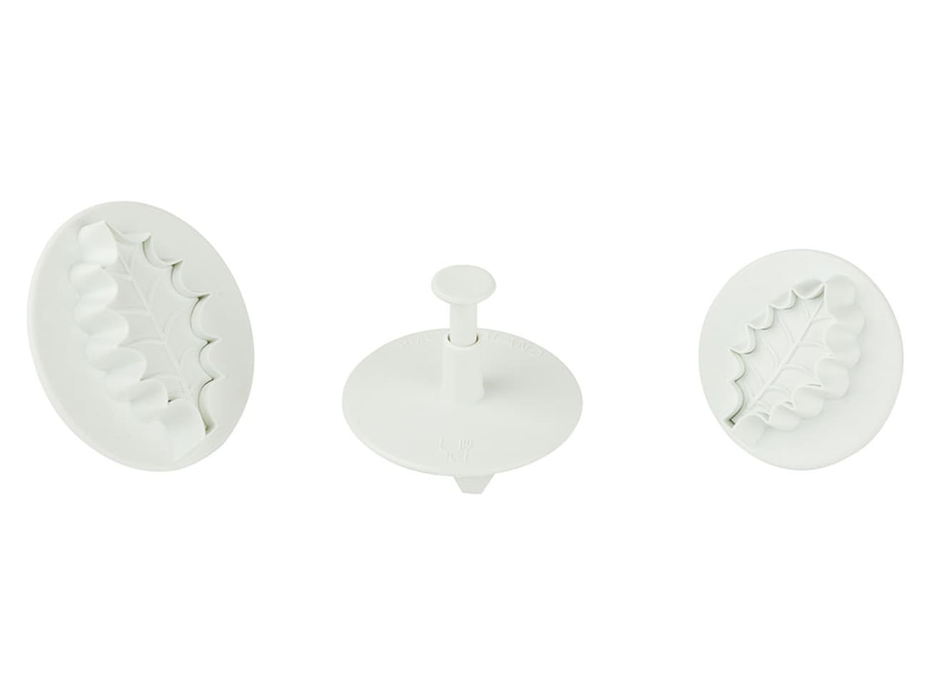 Emporte-piece feuille de houx - à poussoir - Lot de 3 - Mallard Ferrière