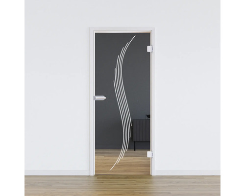 Pertura glazen deur Glera Sweep 01 959 x 2097 x 8 mm Rechts voor Studio Office montage