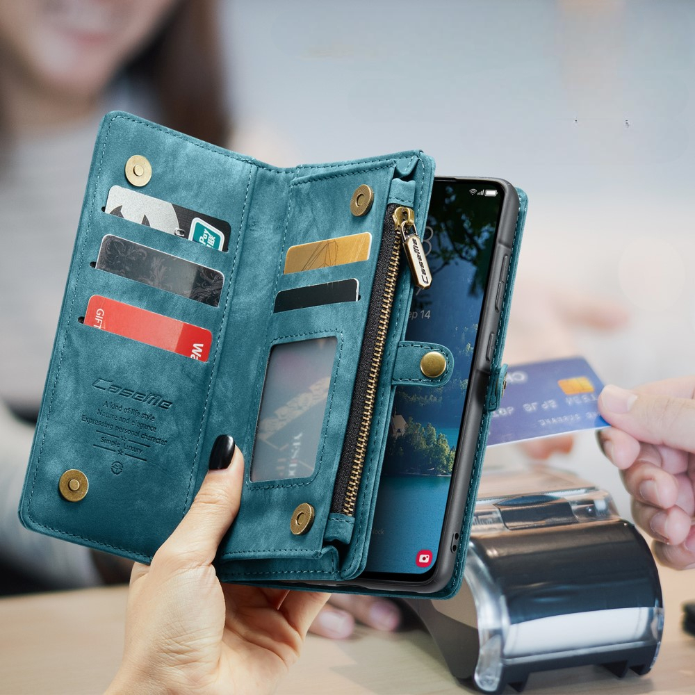 Samsung Galaxy A56 2in1 Leder Tasche   Magnet Hardcase Karten Etui - Blau