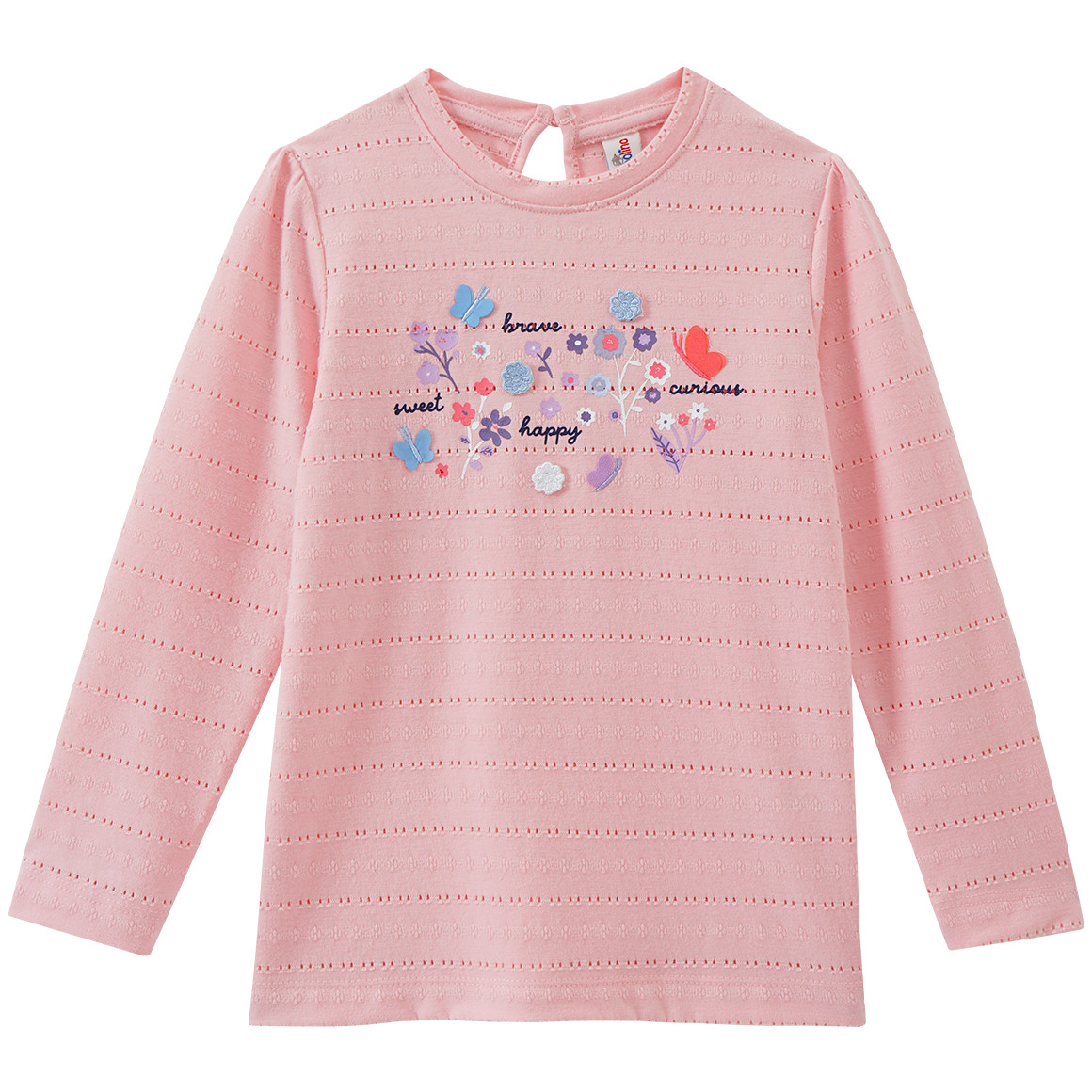 Topolino Mädchen Langarmshirt mit Ajour-Muster rosa