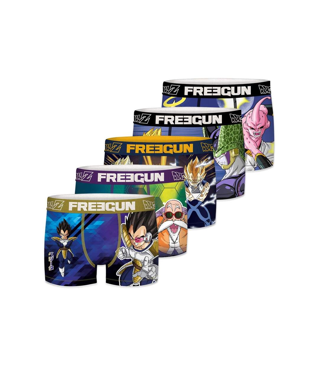 Boxer Homme DRAGON BALL Z, Caleçon Homme Sangoku, Vegeta, Original et Doux (Lot de 5)