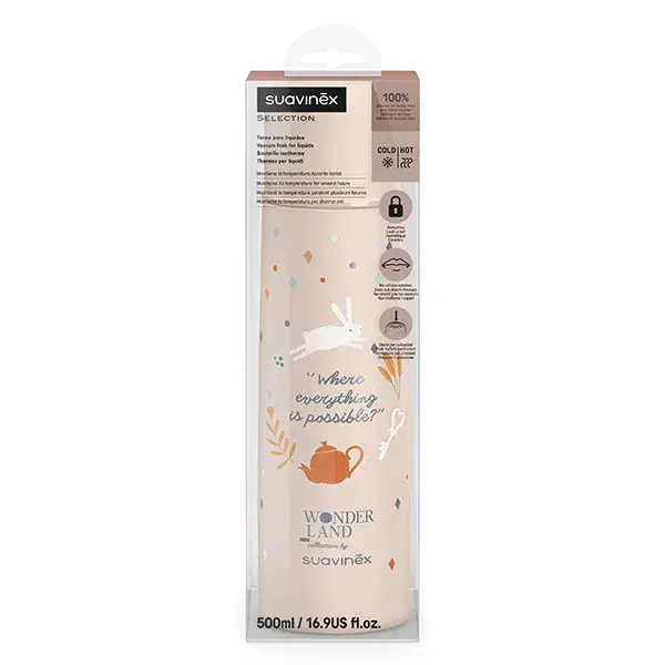 Suavinex, Wonderland, Garrafa Térmica - Rosa Wonderland - 500ml