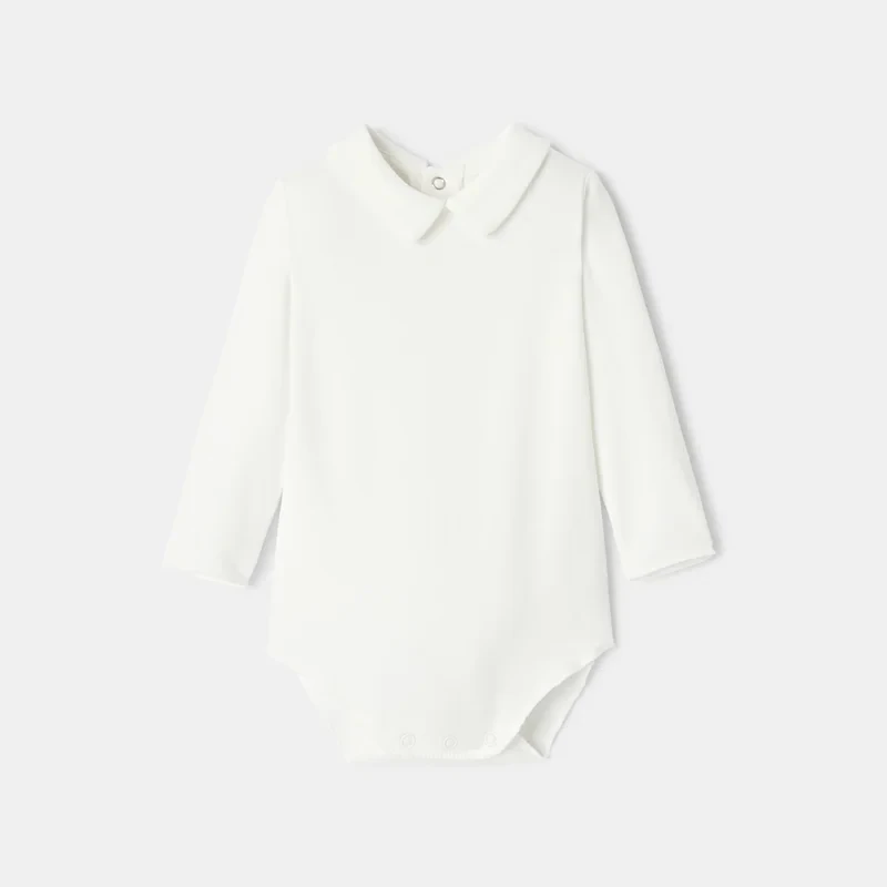 Body à col polo en interlock blanc mixte Absorba Blanc