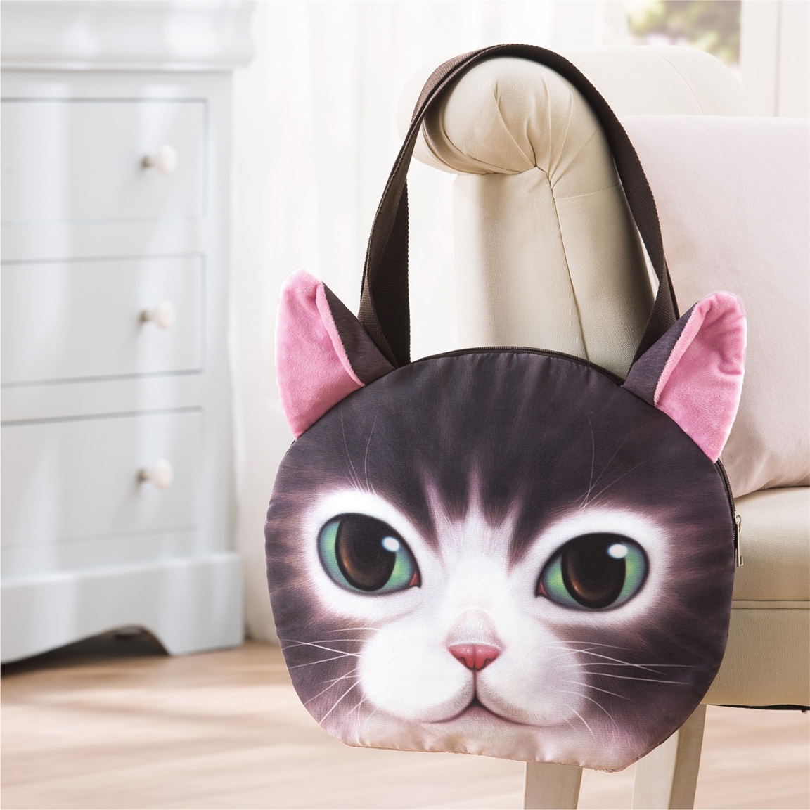Sac à main tête de chat