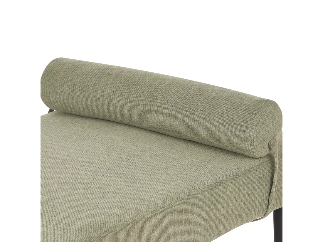 Chaise longue en tissu vert MAURIAC