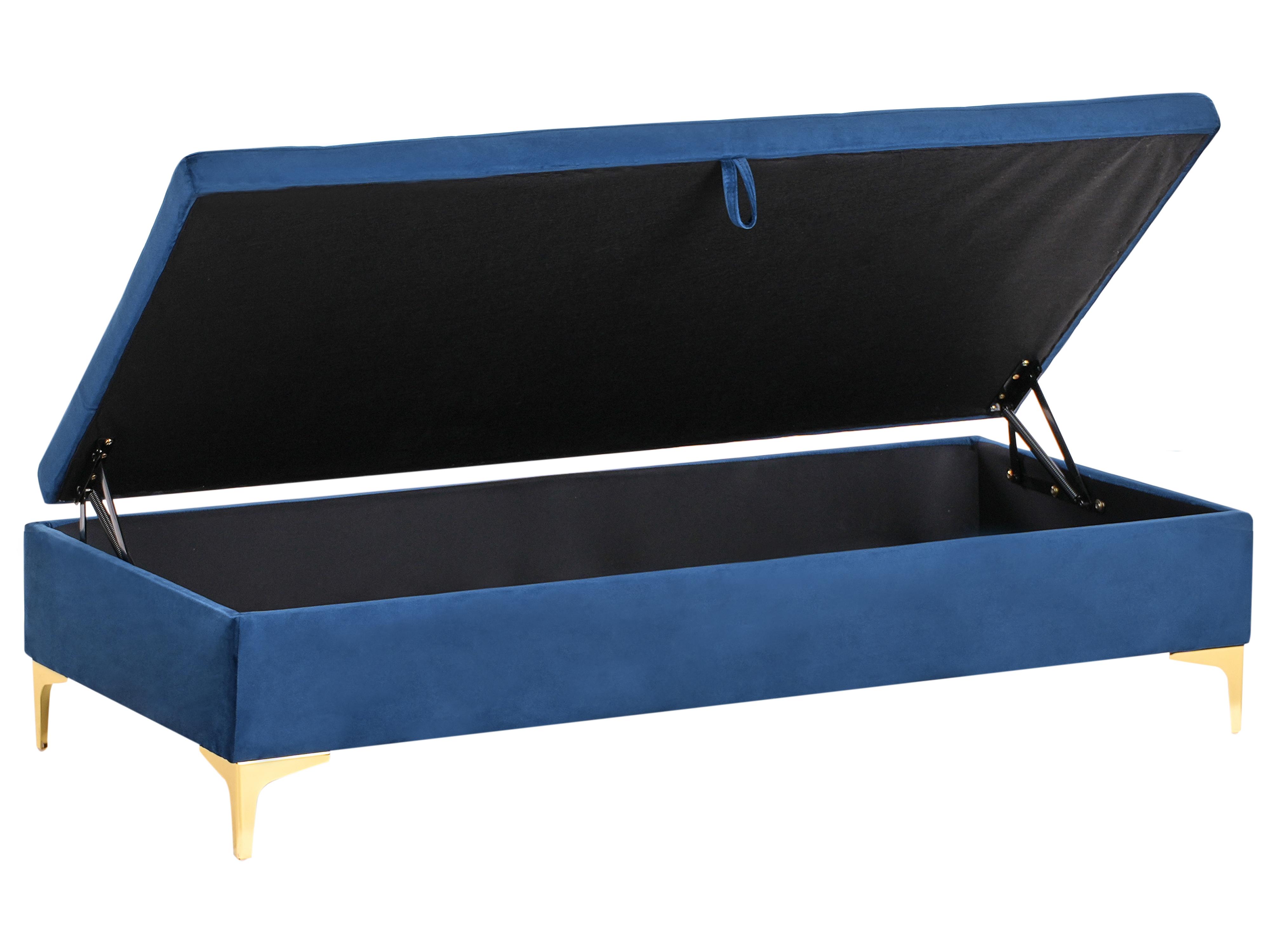 Opbergpoef ABERDEEN Fluweel Marineblauw