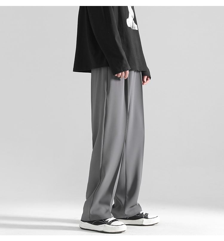 Naideth - Hoge taille effen wijde broek