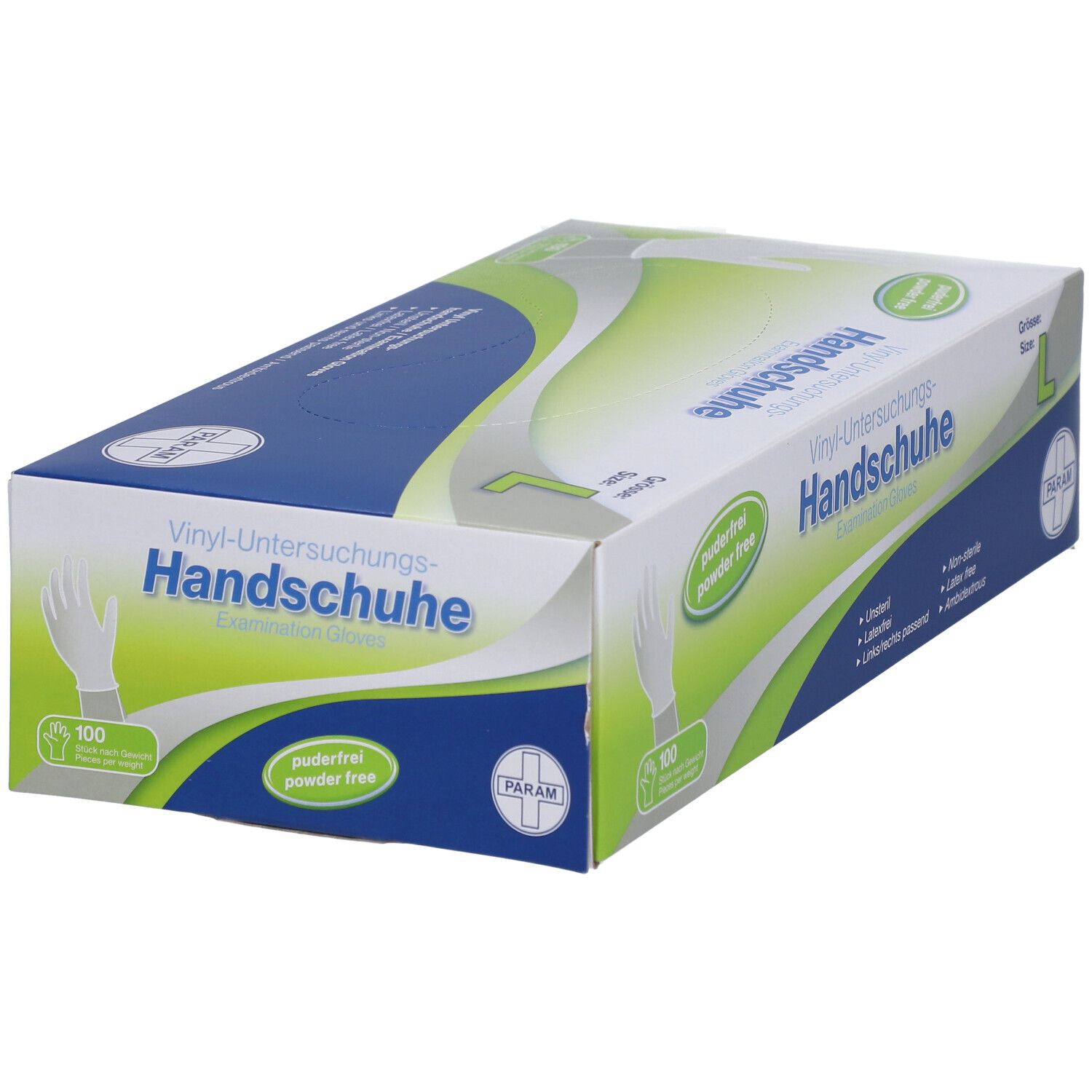 PARAM Einmalhandschuhe Vinyl Größe L puderfrei