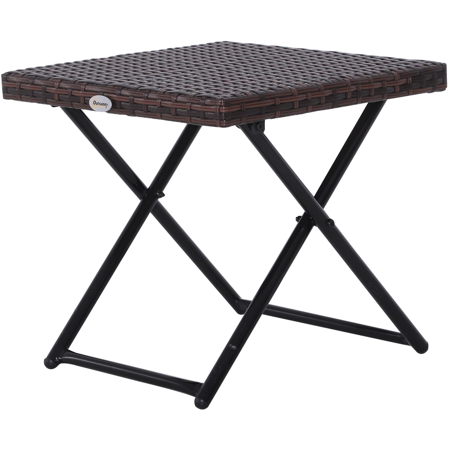 Outsunny Polyrattan Gartentisch klappbar braun