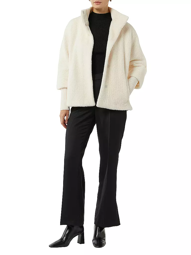 COMMA Jacke in Felloptik weiss