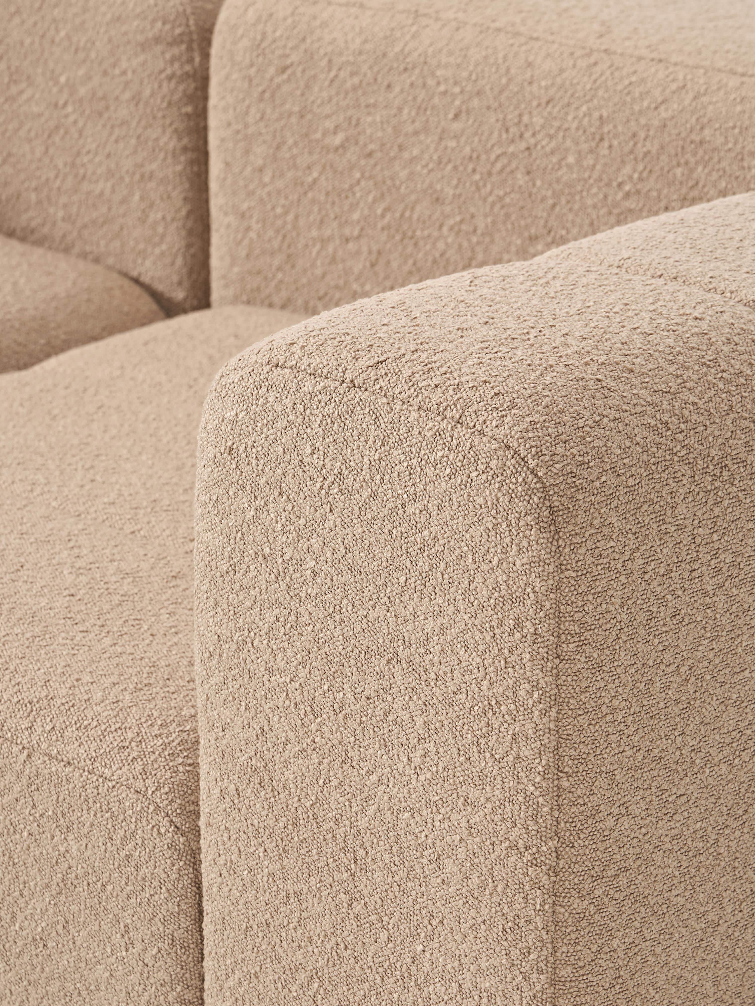 Modulaire bouclé bank Lena (3-zits) met poef (links/rechts)