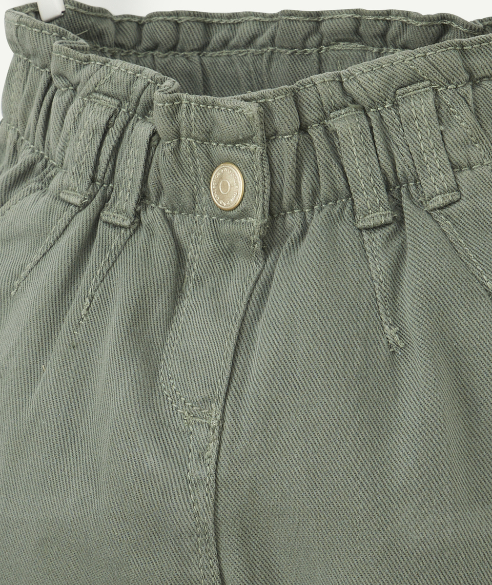 PANTALON BÉBÉ FILLE EN DENIM KAKI ET VISCOSE RESPONSABLE