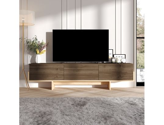 CONCEPT1 - Meuble TV Hege noyer chene saphir 180 x 30 x h44,6 cm