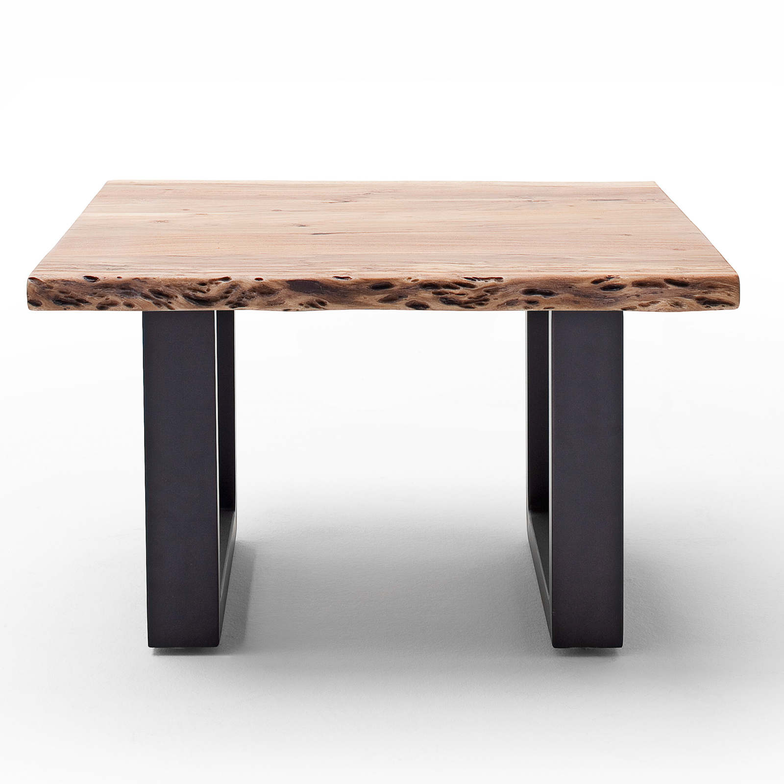 Couchtisch CARTAGENA - Akazie natur-anthrazit - U-Gestell - 75x75 cm