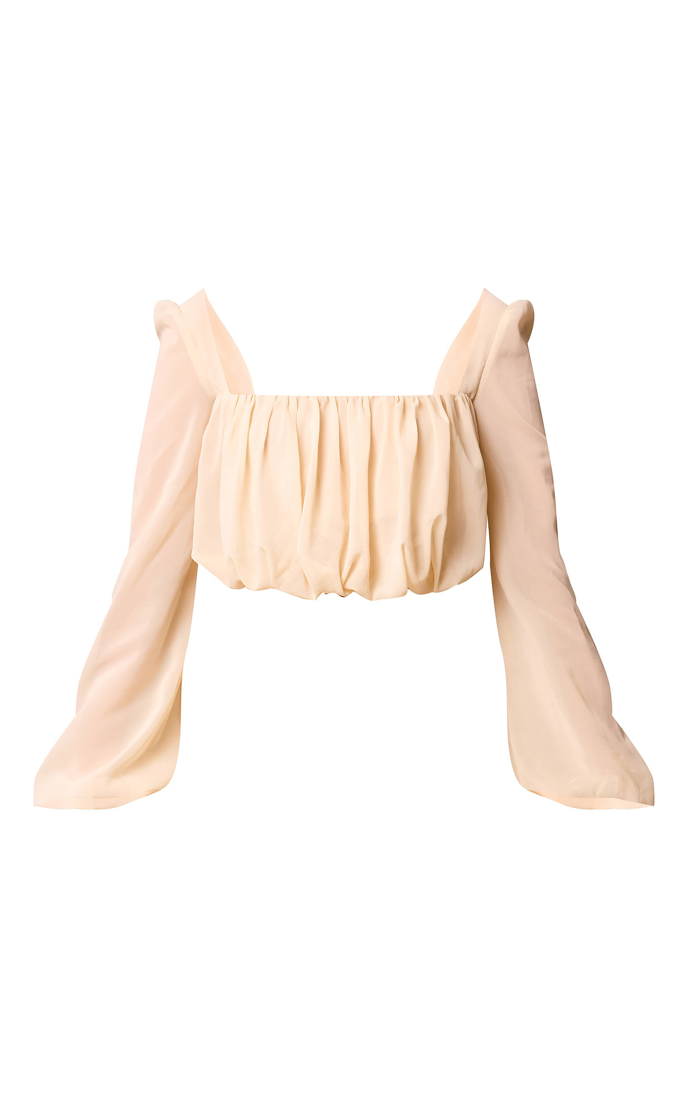 Amande Ensemble Coordonné Blouse En Mousseline À Manches Longues Froncée