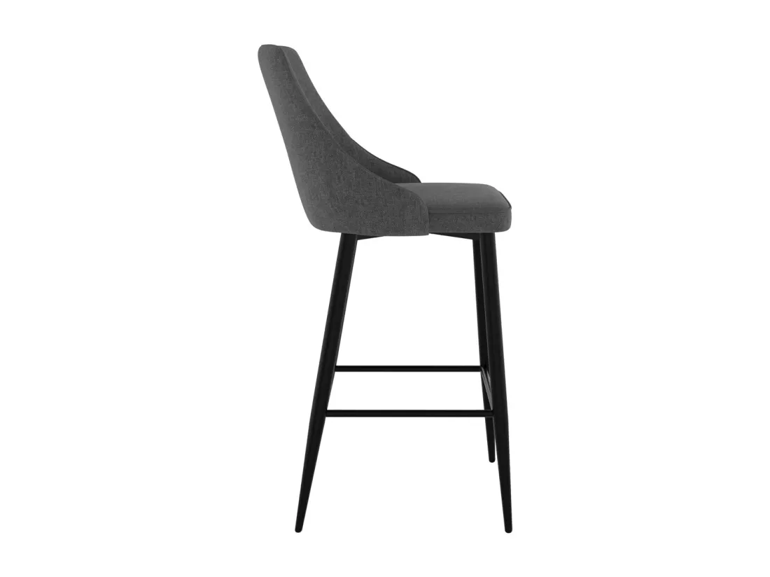 Lot de 2 chaises pour îlot central 66,5 cm en tissu gris foncé - Pipo