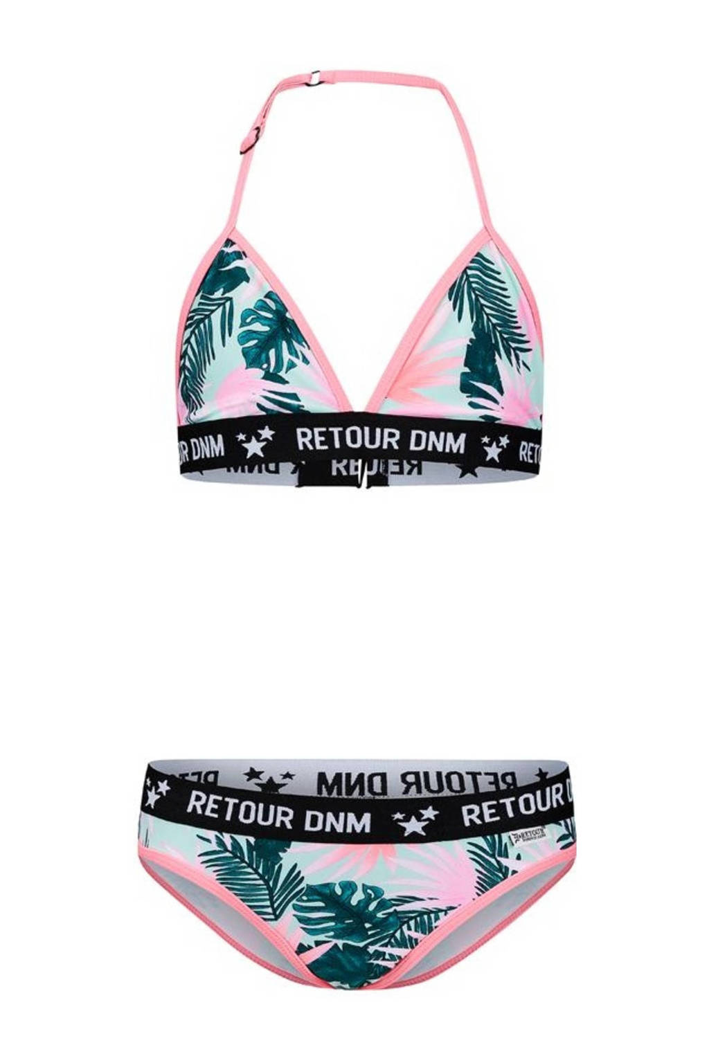 triangel bikini Noa turquoise/roze/zwart