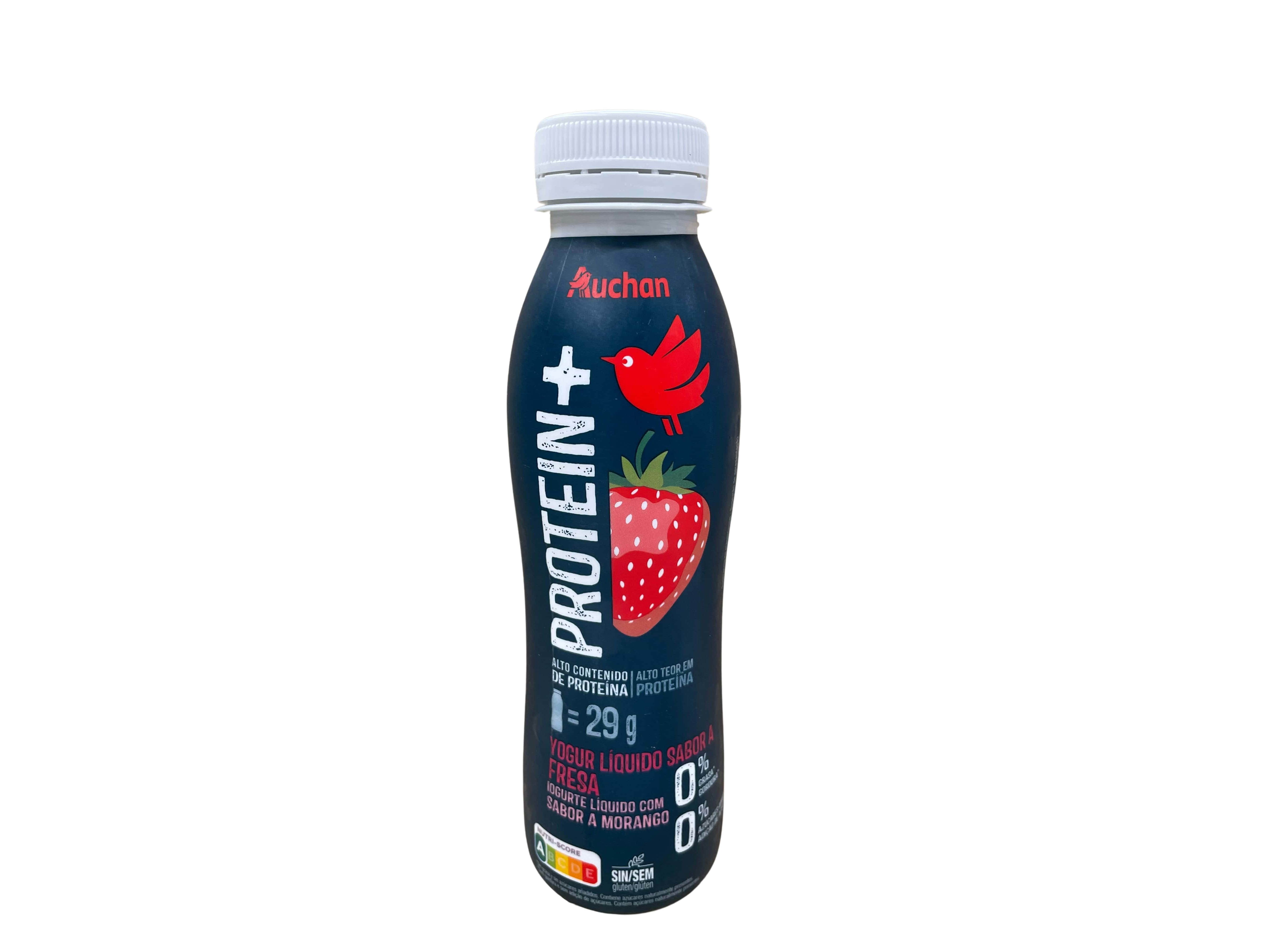 IOGURTE LÍQ PROTEÍNA MAGRO AUCHAN MORANGO 400G