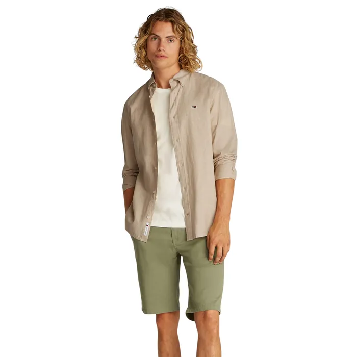 Tommy Hilfiger Regular Fit Linnen Blend Overhemd Heren