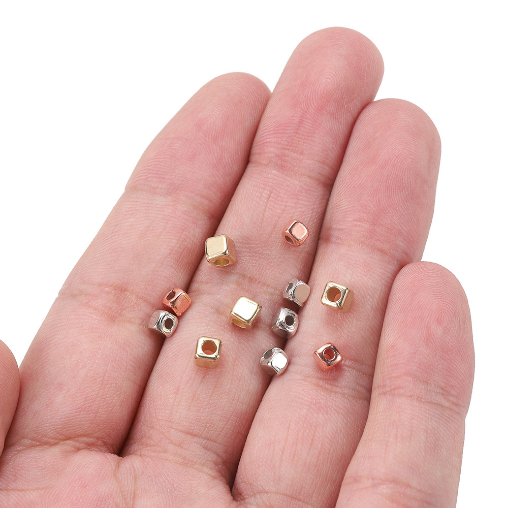 (500er Set) CCB Perlen DIY Bastel Schmuck Zwischenperle für Armband / Kette - Metallic