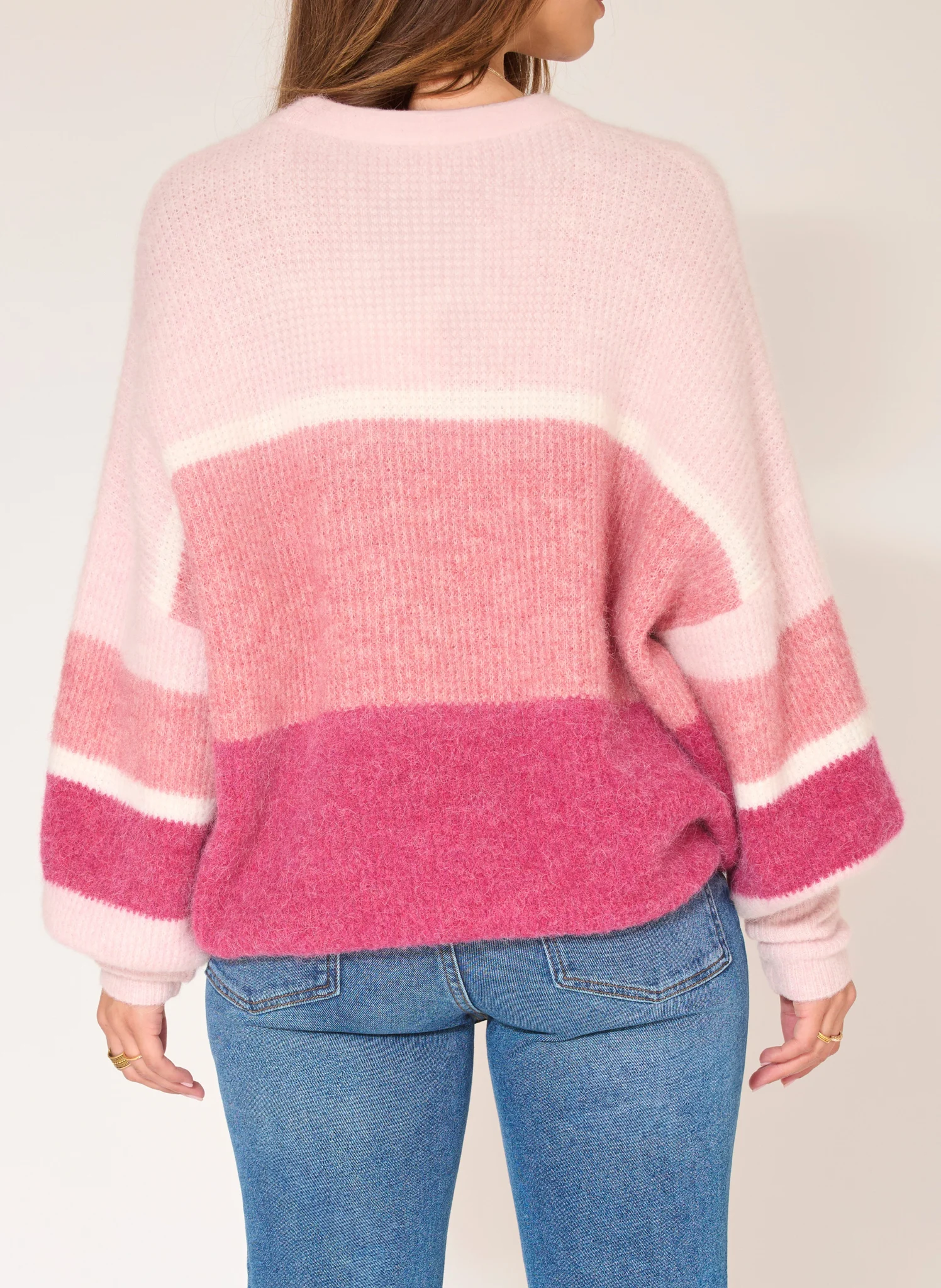 KELP - Pull ample imprimé en laine mélangée| Rose
