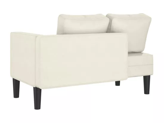 Chaise longue avec coussins crème velours