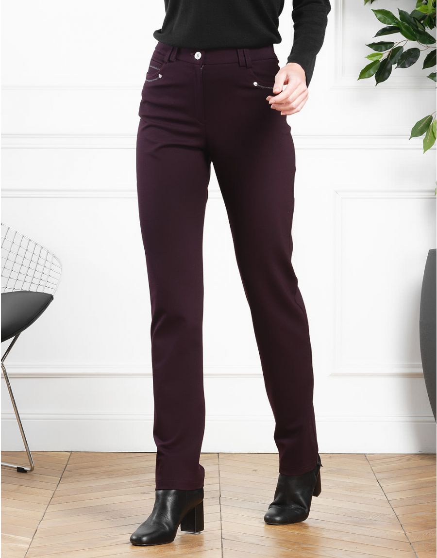 Pantalon confort cassis