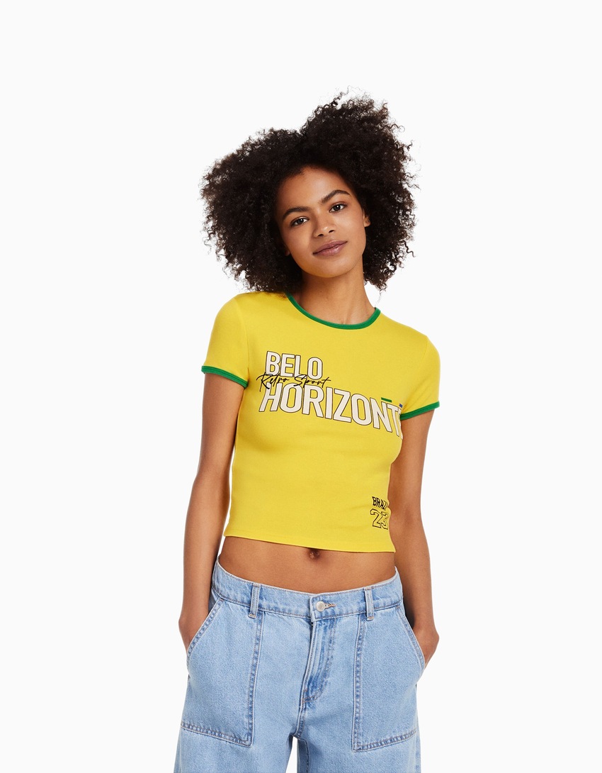 Camiseta de manga curta com estampa