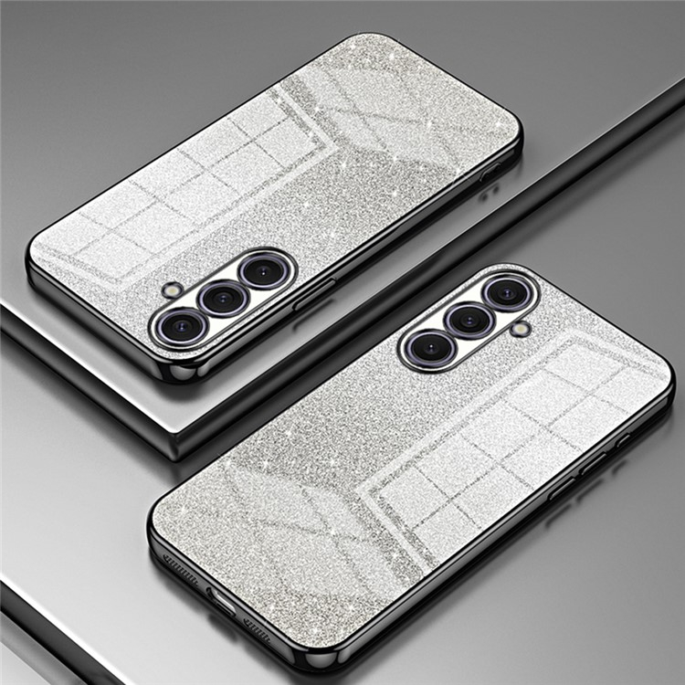 Samsung Galaxy S25  Plus Gummi Case Schutzhülle im Glitzer Design - Schwarz / Silber