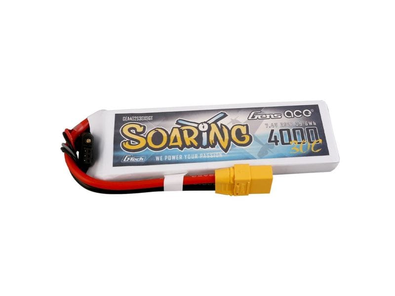 Gens ace RC-Akku LiPo 4000 mAh 7.4 V 30C Soaring, G-Tech 2S LiPo Akku mit XT90 Stecker