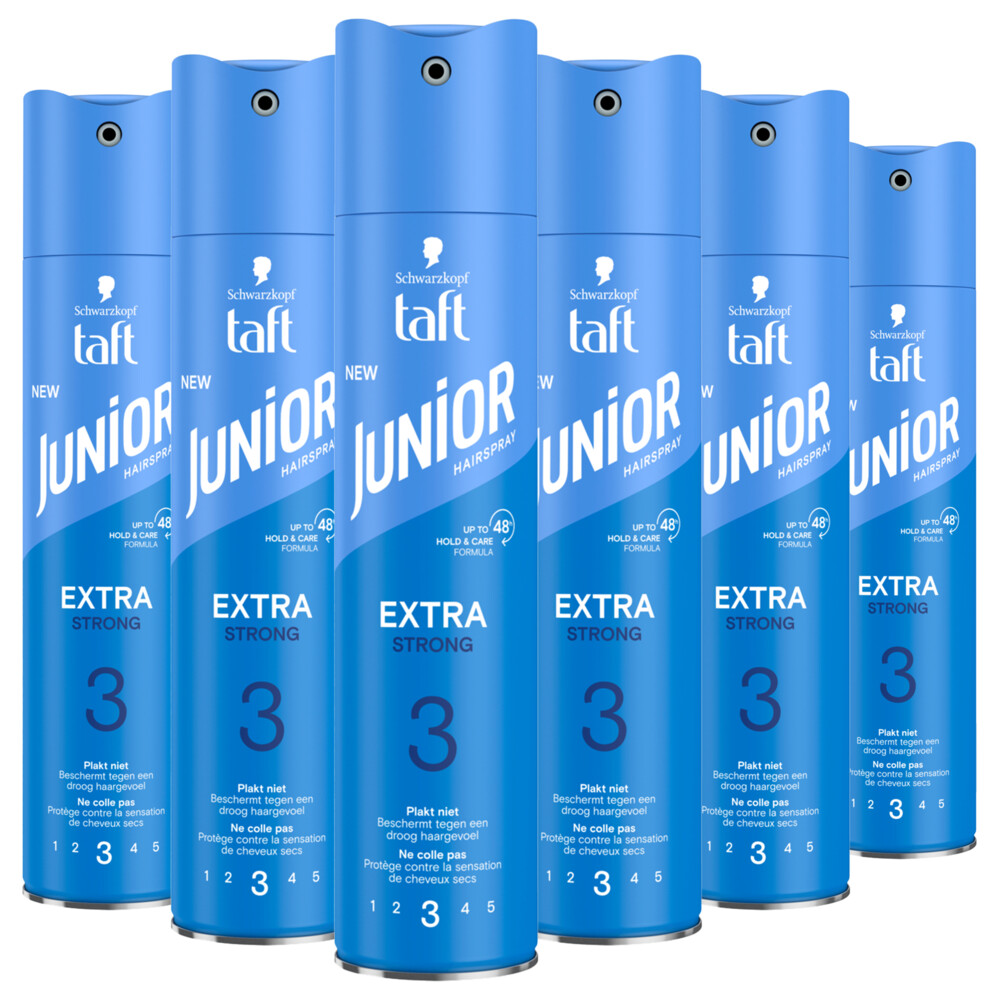 6x Taft Junior Hairspray Extra Strong250 ml