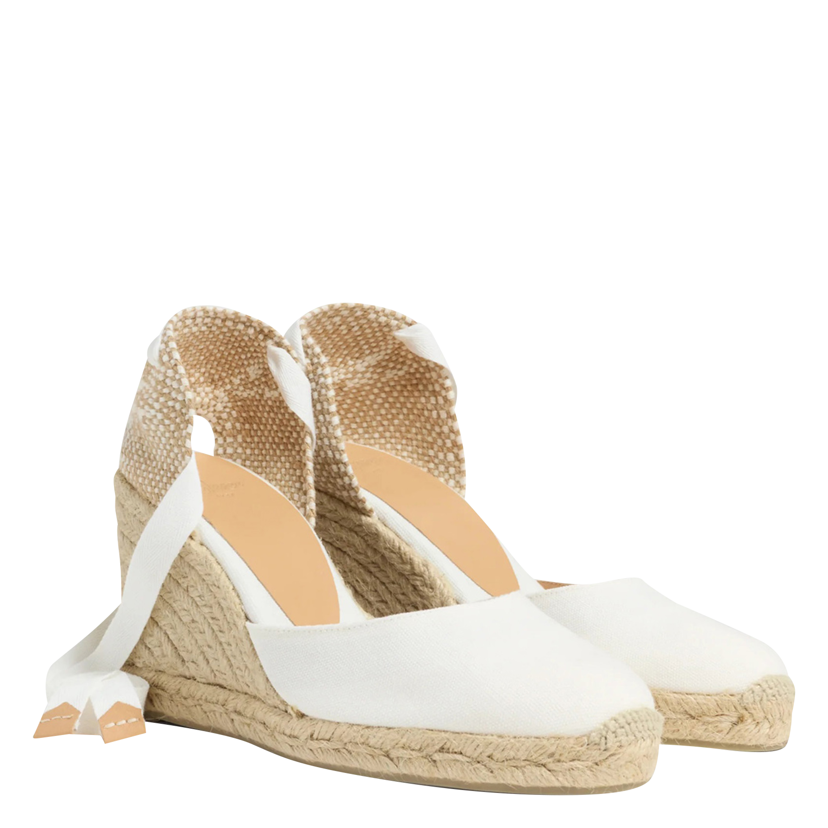 CARINA - Espadrilles compensées en coton | Blanc