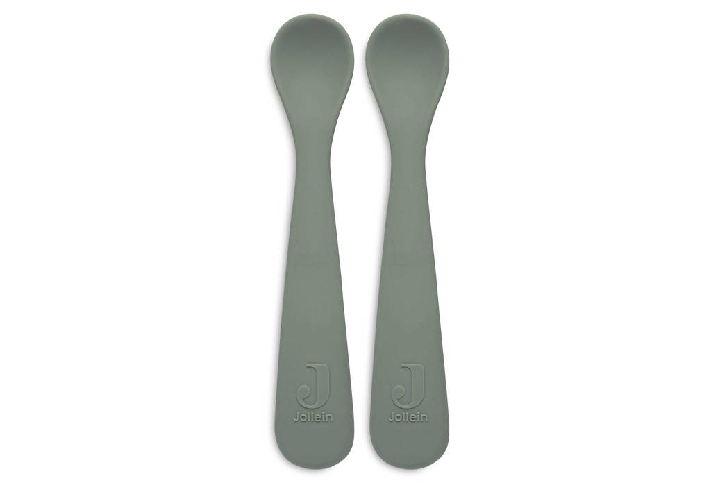 siliconen lepeltje - set van 2 Ash green