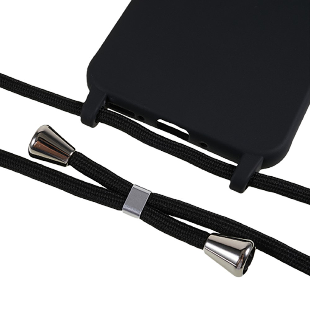 Samsung Galaxy A35 Necklace Gummi Case Hülle   Handykette (150cm) - Schwarz