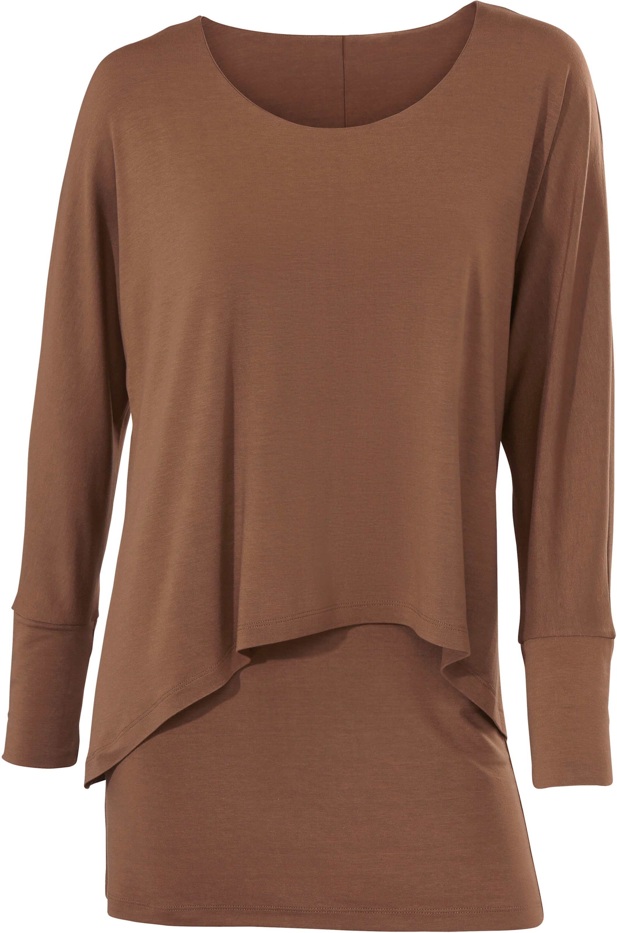 heine Rundhals-Shirt in camel