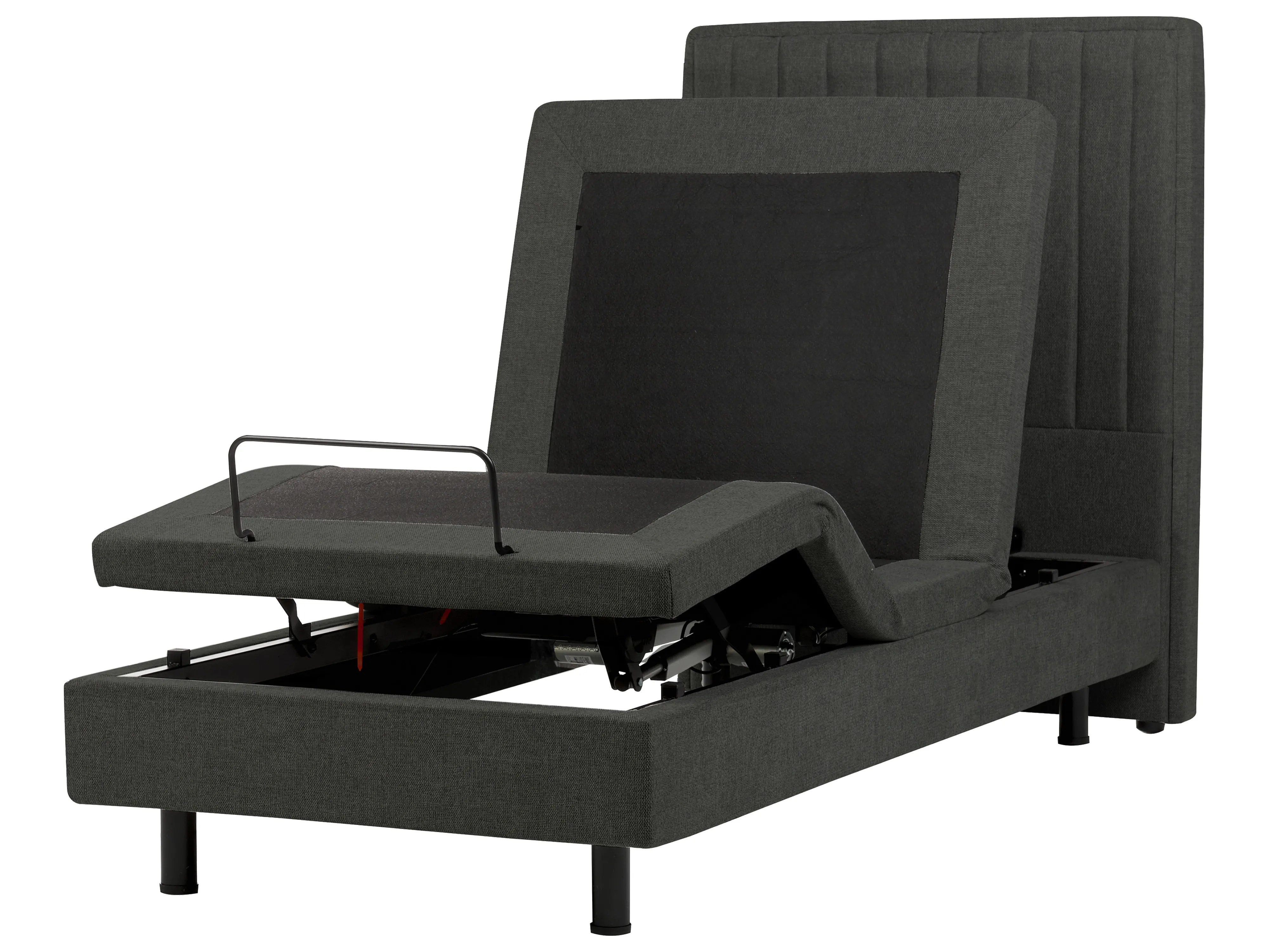 Verstelbaar bed Stof CASTELLAN 90 x 200 cm Donkergrijs