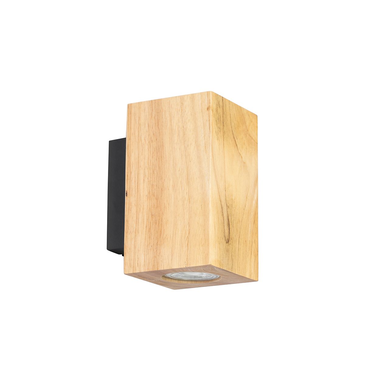 Landelijke wandlamp hout vierkant 2-lichts - Sandy