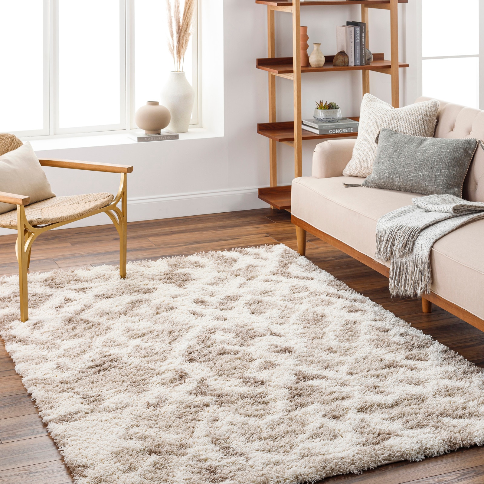 Livabliss Hochflor-Teppich »TUZLA« rechteckig 52 mm Höhe Flauschig, Langflor, Weich, Boho Wohnzimmerteppich, Beige