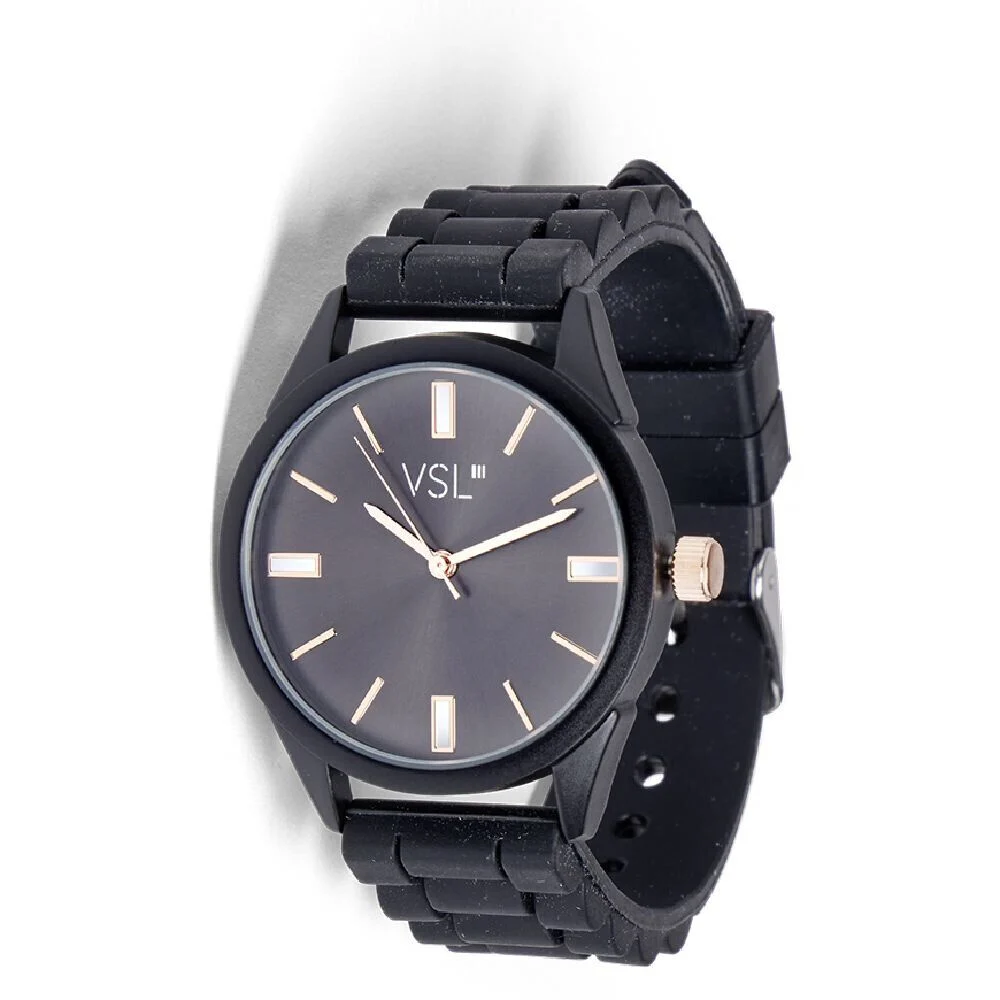 Montre bracelet silicone noir