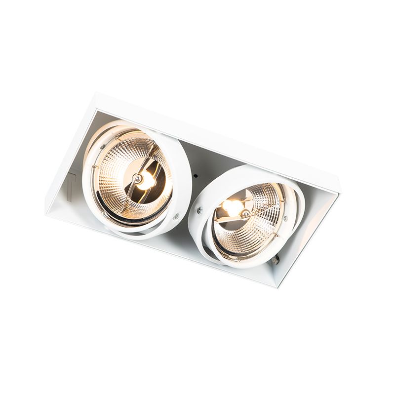Set van 6 Inbouwspot wit GU10 AR111 trimless 2-lichts - Oneon