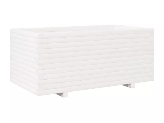 Jardinière bac lit surélevé bois blanche 110 x 60 x 49.5 cm 02_0037378