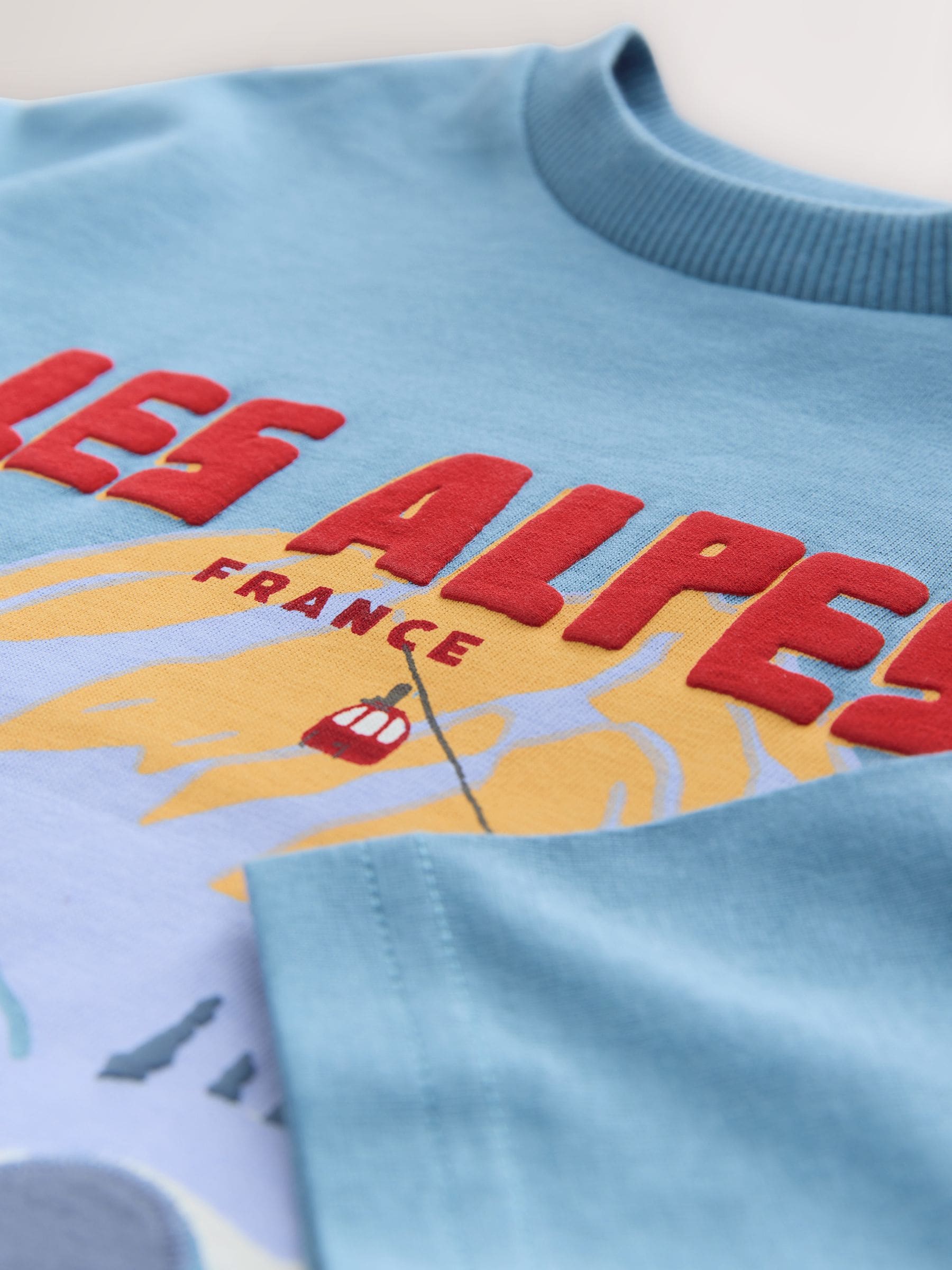 Blue Les Alpes Interactive - T-shirt met applicatie en lange mouwen (3 mnd-7 jr)